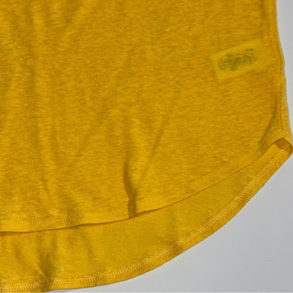 Tahari Women’s Yellow Short Sleeve Linen Slub V-Neck T-Shirt Size 1X - Picture 4 of 6